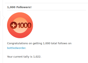One thousand followers on WordPress