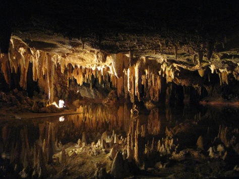 We had to take this picture inside the Luray Caverns in the Shenandoah Valley. Otherwise, how would I share the stalactites and their reflection in the water? (Photo credit MD)