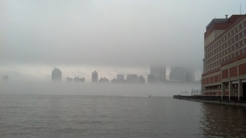 Strange mist earlier this week obscuring the Manhattan skyline. How can I describe it?